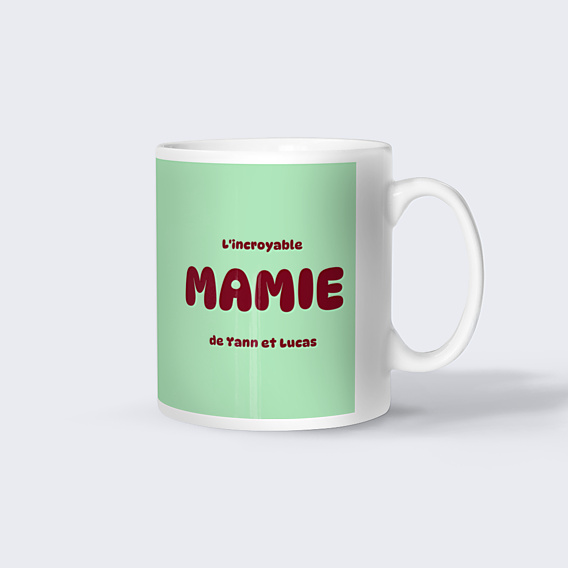 Mug famille Typo colorée Mamie