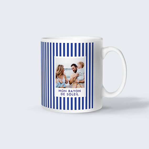 Mug famille Rayures bleu