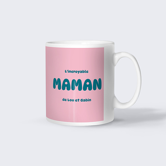 Mug famille Typo colorée Maman