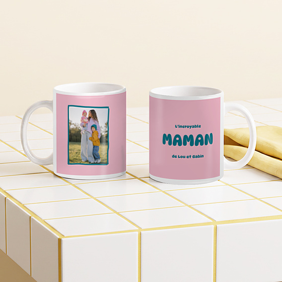Mug famille Typo colorée Maman