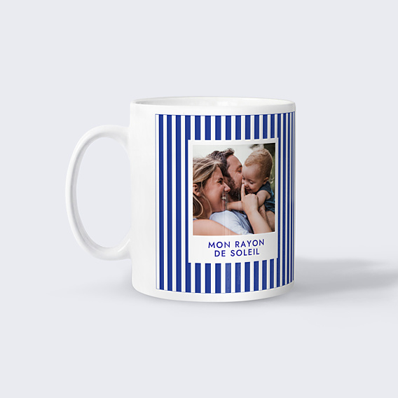 Mug famille Rayures bleu