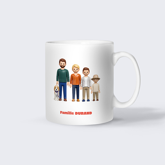 Mug famille Portrait en figurine