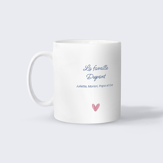 Mug famille Portrait aquarelle aligné