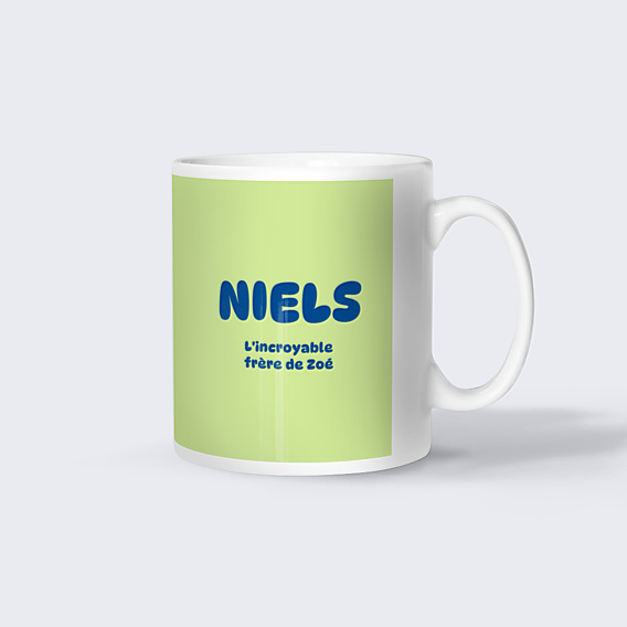 Mug famille Typo colorée Frère