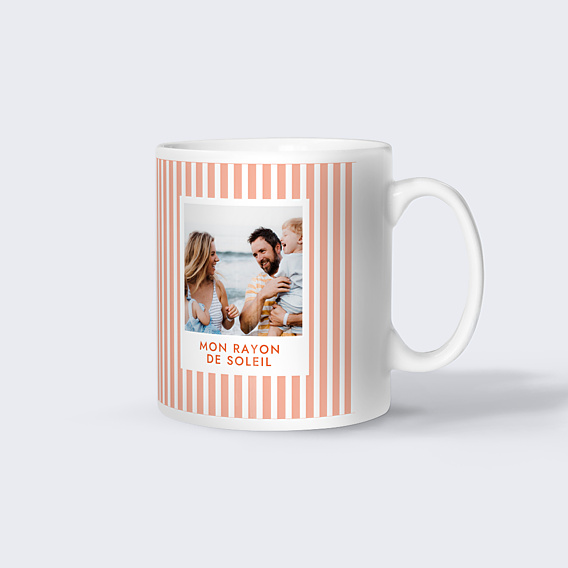 Mug famille Rayures orange
