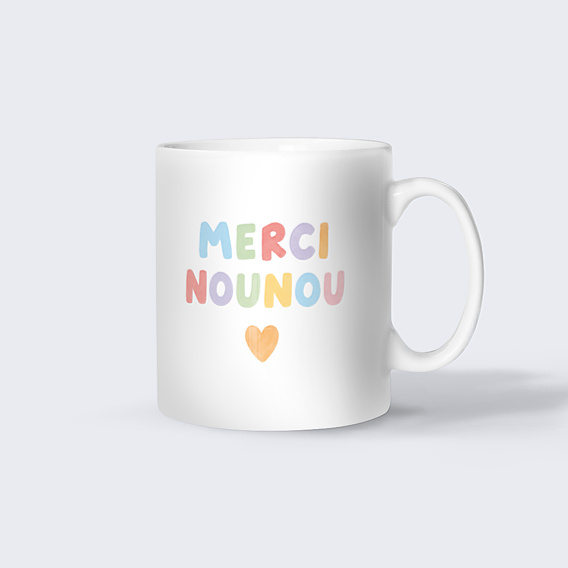 Mug famille Merci nounou colorée