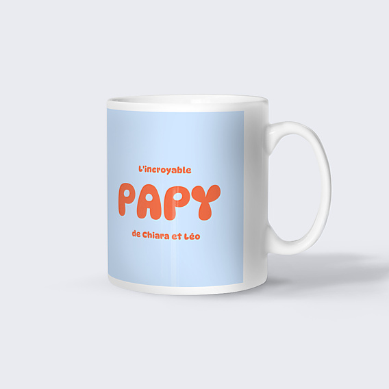 Mug famille Typo colorée Papy