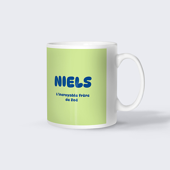 Mug famille Typo colorée Frère