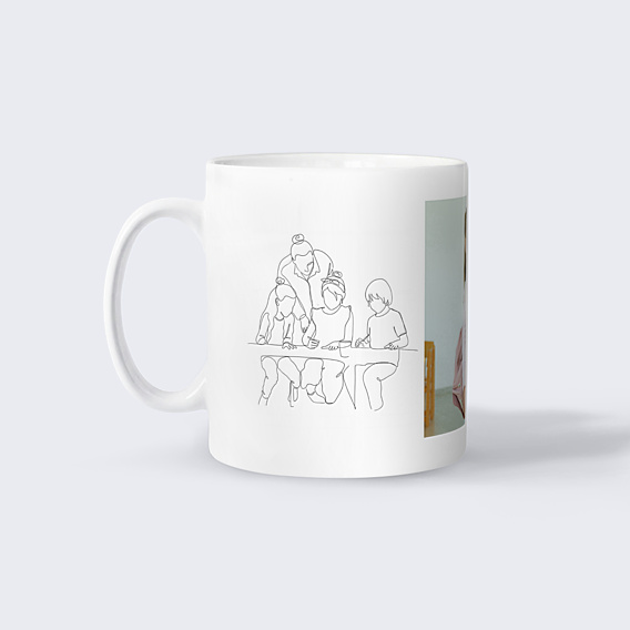 Mug famille Définition maîtresse line art
