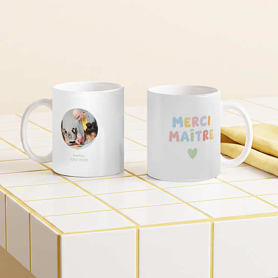 Mug famille Merci maître coloré