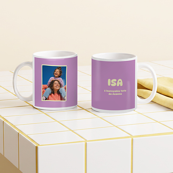 Mug famille Typo colorée Tata