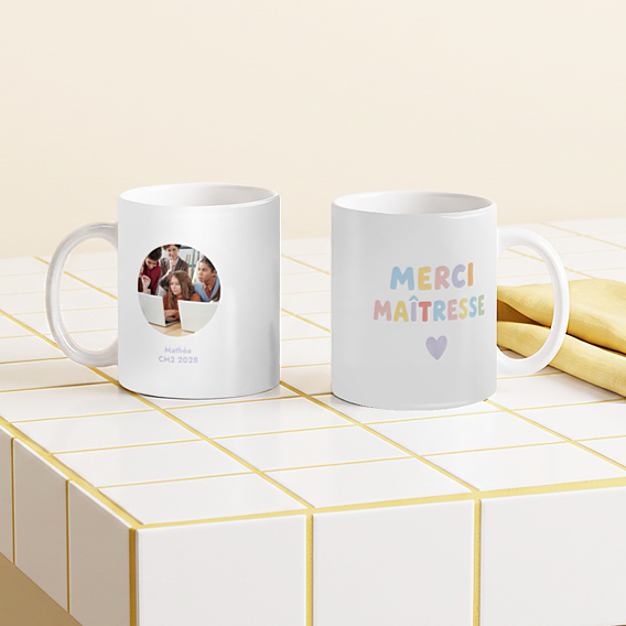 Mug famille Merci maîtresse coloré