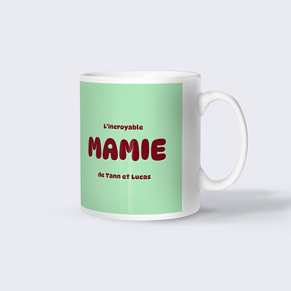 Mug famille Typo colorée Mamie