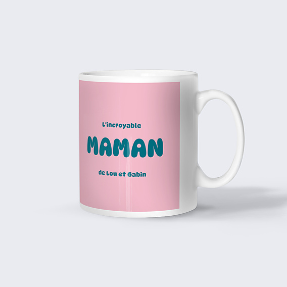 Mug famille Typo colorée Maman