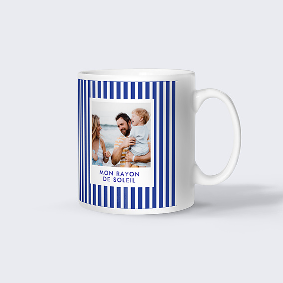 Mug famille Rayures bleu
