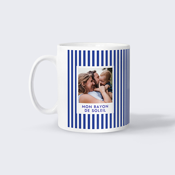 Mug famille Rayures bleu