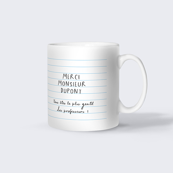 Mug famille Cahier d'école