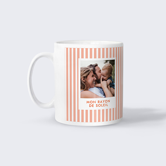Mug famille Rayures orange