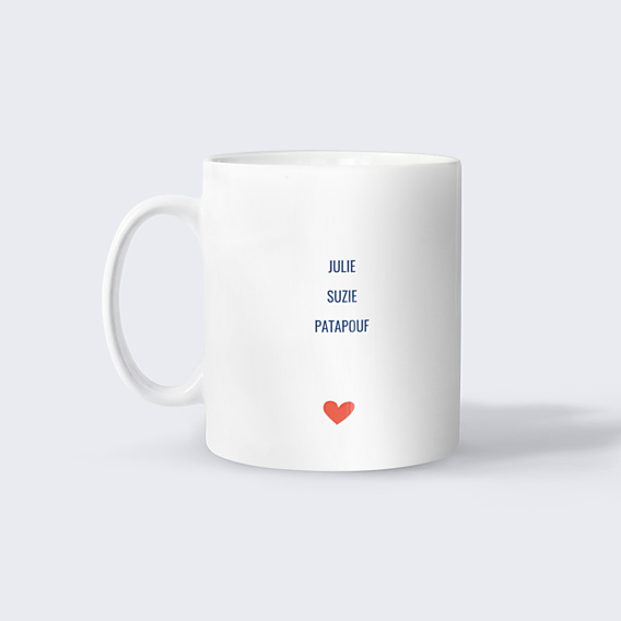 Mug famille Portrait aligné minimaliste