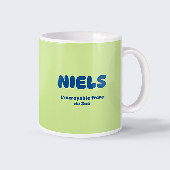 Mug famille Typo colorée Frère