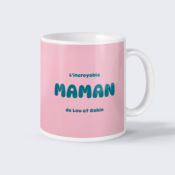 Mug famille Typo colorée Maman