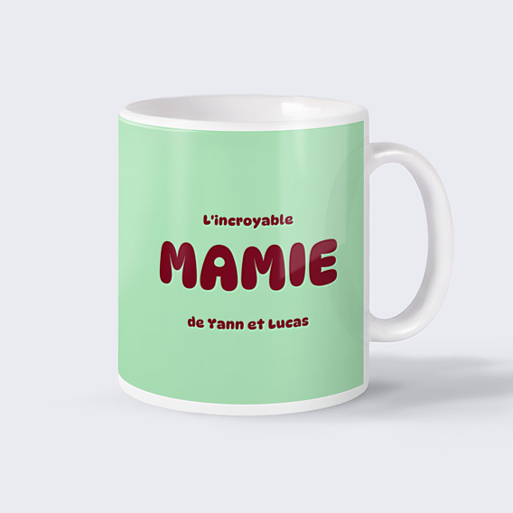 Mug famille Typo colorée Mamie