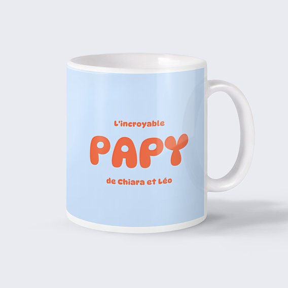 Mug famille Typo colorée Papy
