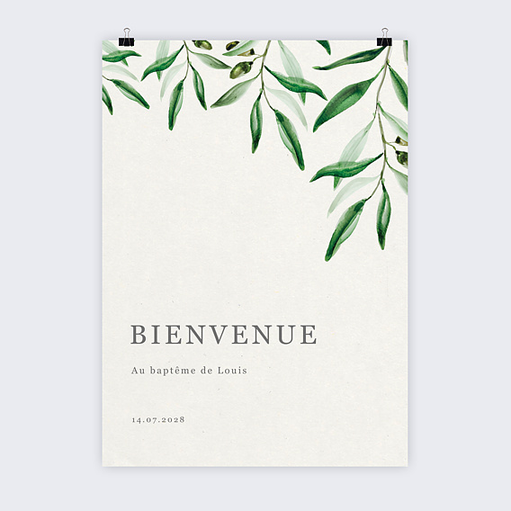 Panneau bienvenue baptême Arche et Oliviers