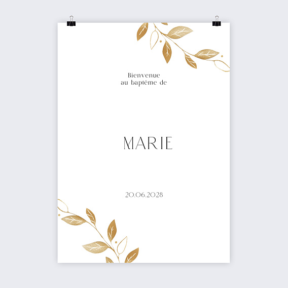 Panneau bienvenue baptême Couronne chic