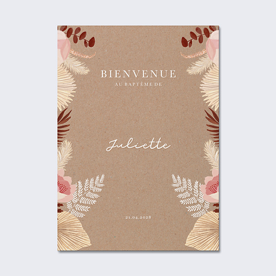 Panneau baptême Printemps Bohème