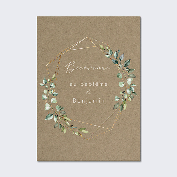 Panneau baptême Nature Kraft