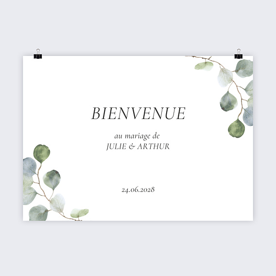 Poster bienvenue baptême Amour des bois