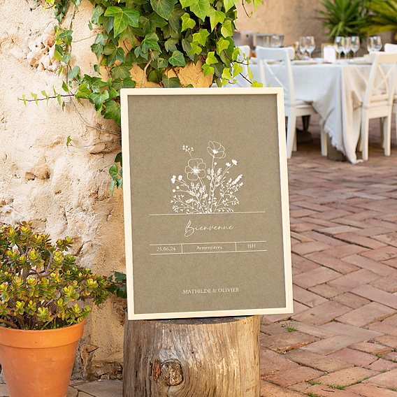 Panneau Mariage Bouquet champêtre