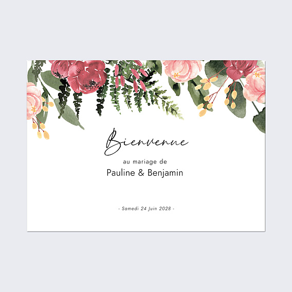 Panneau bienvenue mariage Wild flowers
