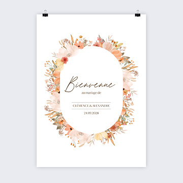 Panneau Bienvenue Mariage Flowers of Fall