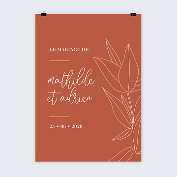 Panneau Bienvenue Mariage Terracotta Flowers