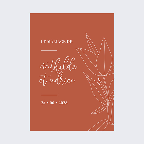 Panneau Mariage Terracotta flowers