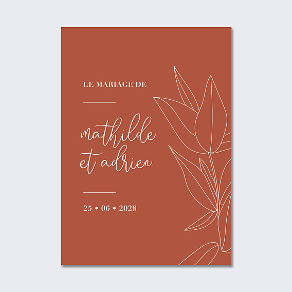 Panneau Mariage Terracotta flowers