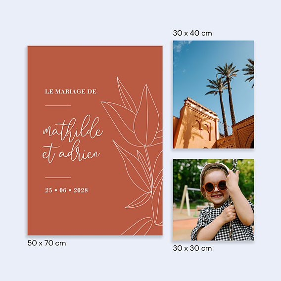 Panneau Mariage Terracotta flowers