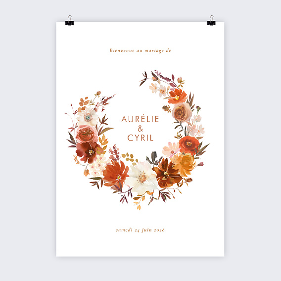 Panneau bienvenue mariage Bouquet parfumé Recto