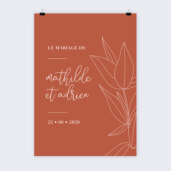 Panneau mariage Terracotta flowers