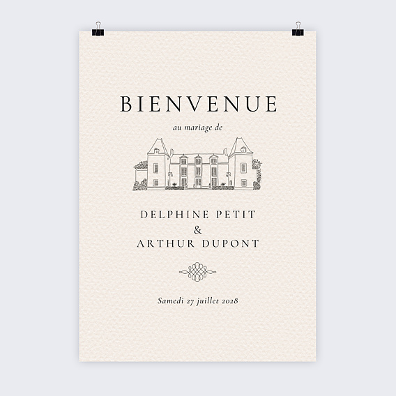 Panneau bienvenue mariage Domaine
