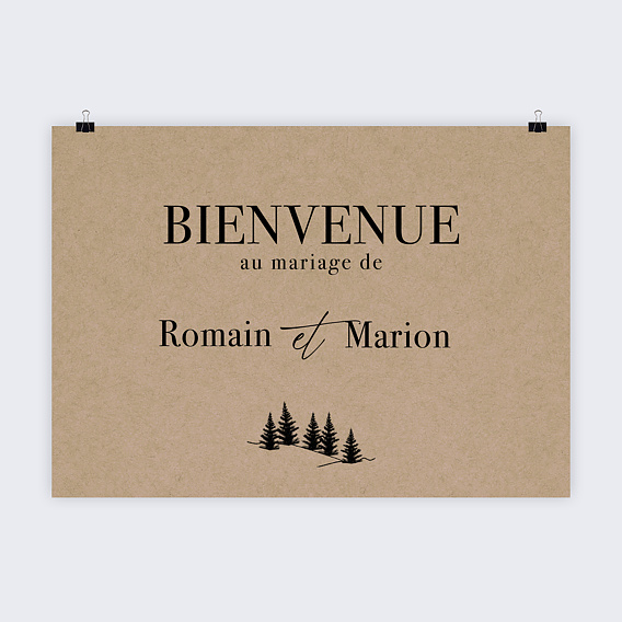 Panneau mariage Idylle à la montagne