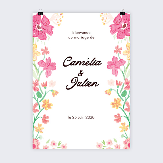 Panneau bienvenue mariage Jardin botanique