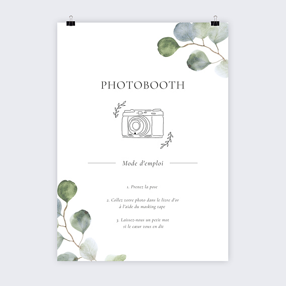 Panneau mariage Photobooth Eucalyptus