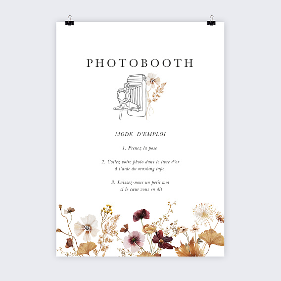 Panneau bienvenue mariage Photobooth Jardin Sauvage