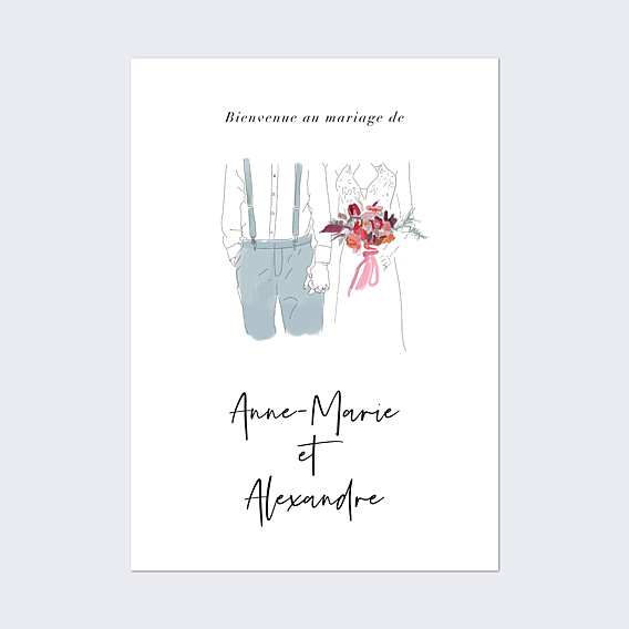 Panneau bienvenue mariage Illustration élégance