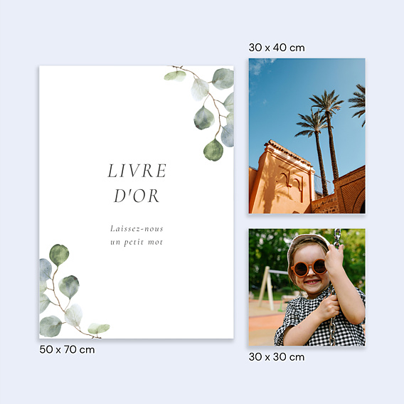 Panneau Mariage Livre d'Or Couronne Eucalyptus