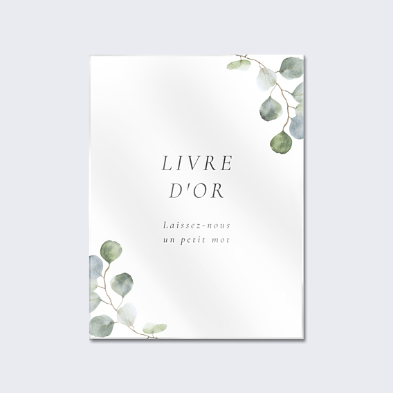Panneau Mariage Livre d'Or Couronne Eucalyptus