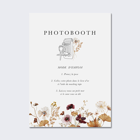 Panneau Mariage Photobooth Jardin Sauvage